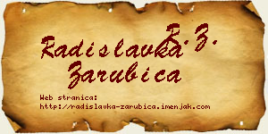 Radislavka Zarubica vizit kartica